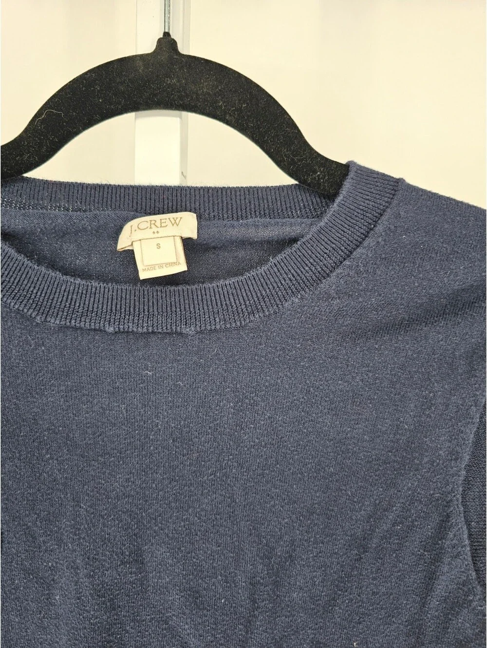 J Crew Womens Sz S Crew Neck Knit Sleeveless Top Navy Blue